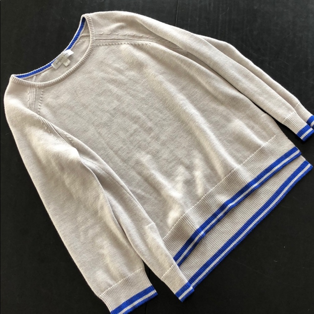 Amour Vert Grey and Cobalt Sweater